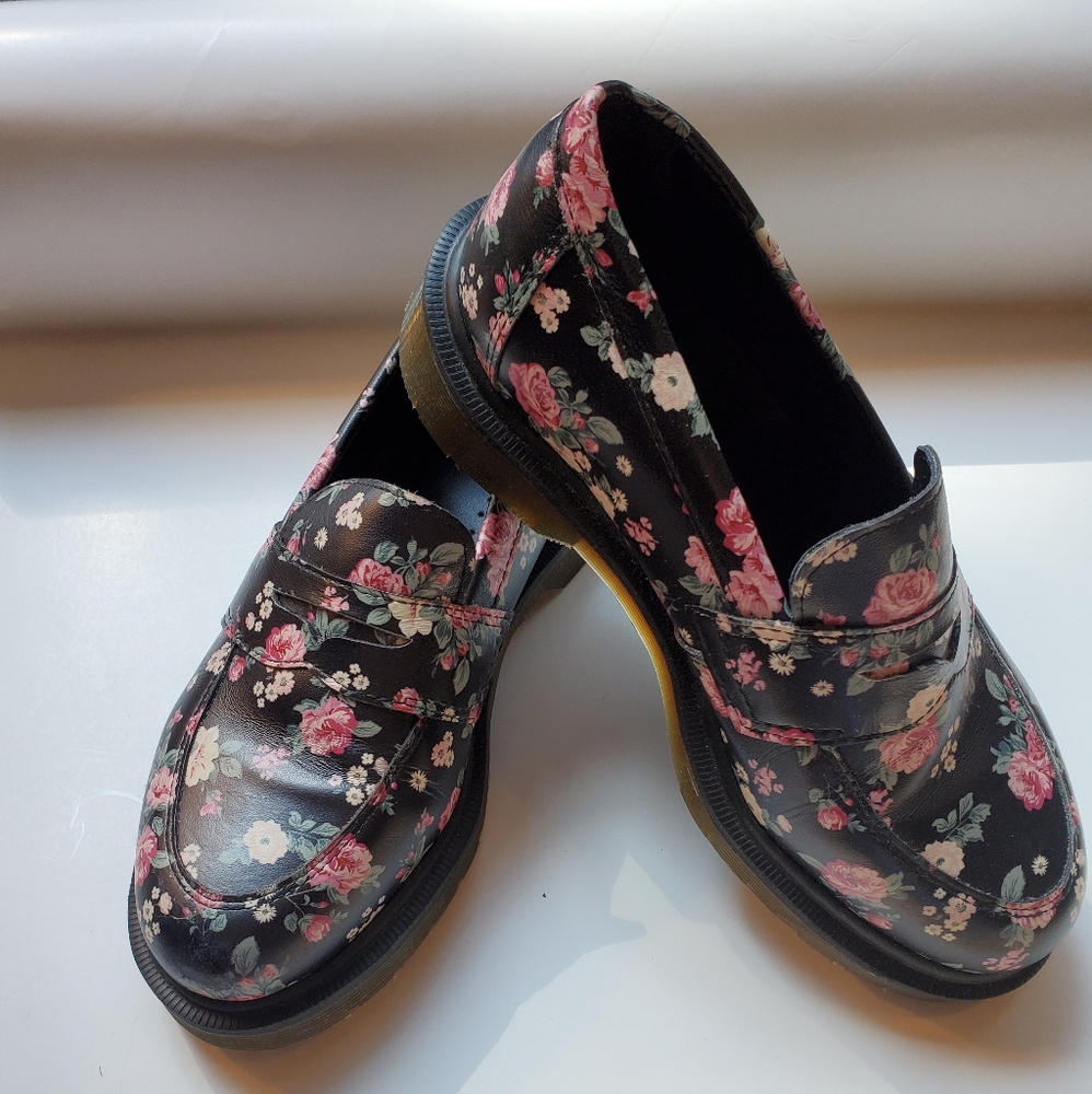 Dr Marten Addy  Floral Penny Loafers
